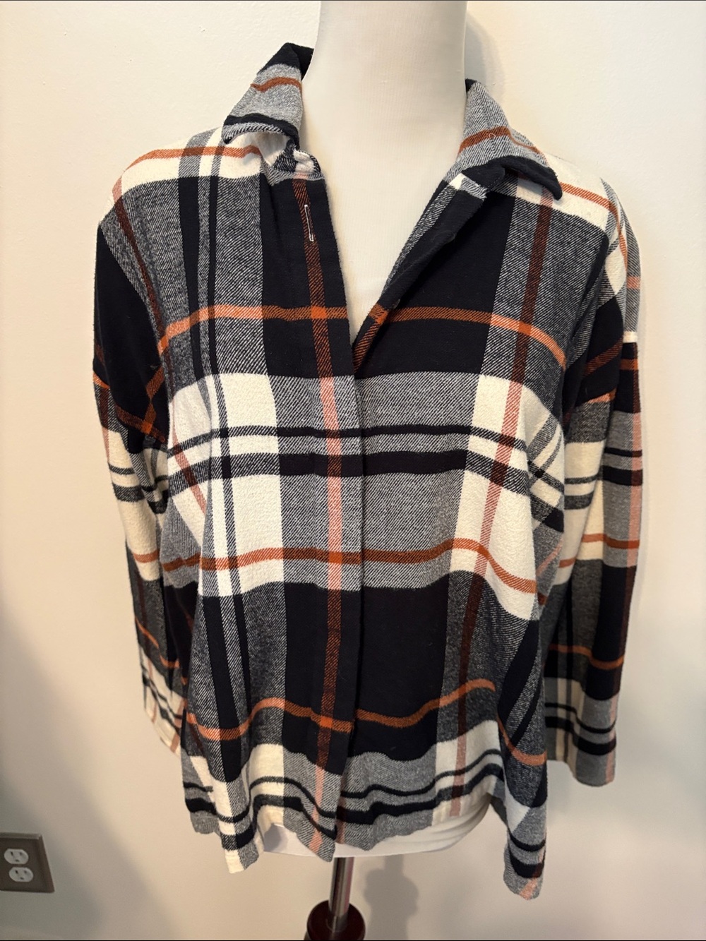 Madewell flannel button front top/ such great colors and super soft